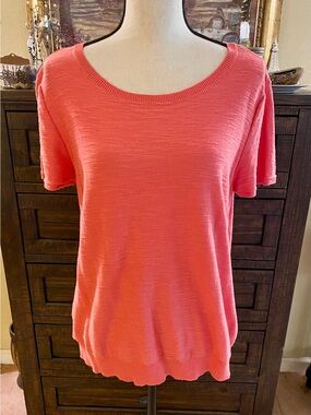 Loft - Women's Coral Short Sleeve Scoop Neck Top